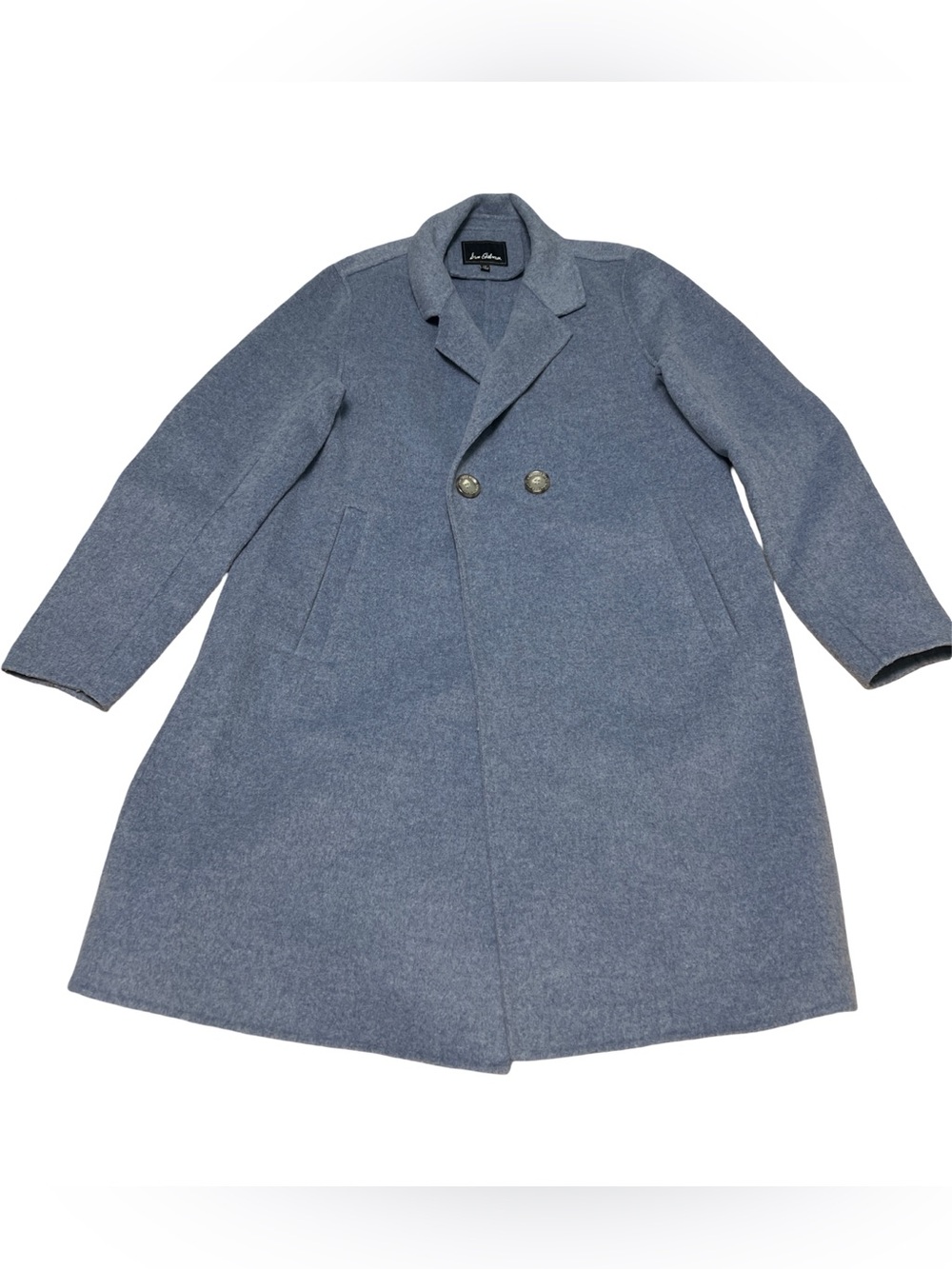 Sam Edelman Wool Long Coat Light Blue
